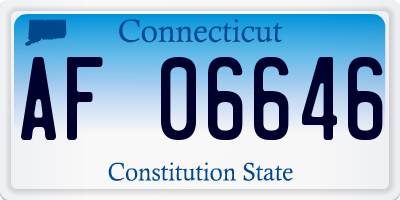 CT license plate AF06646