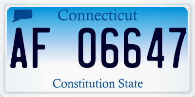 CT license plate AF06647
