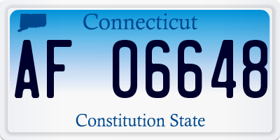 CT license plate AF06648