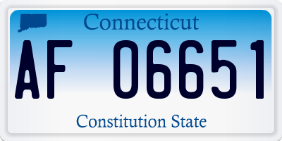 CT license plate AF06651