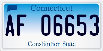 CT license plate AF06653