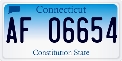 CT license plate AF06654
