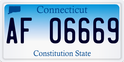 CT license plate AF06669