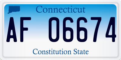 CT license plate AF06674