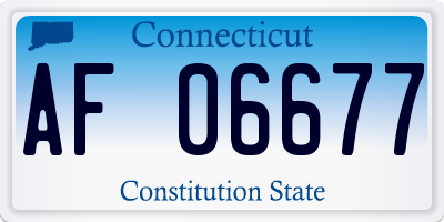 CT license plate AF06677