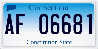 CT license plate AF06681