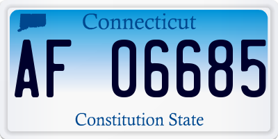 CT license plate AF06685