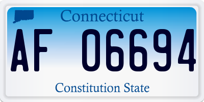 CT license plate AF06694