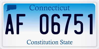 CT license plate AF06751