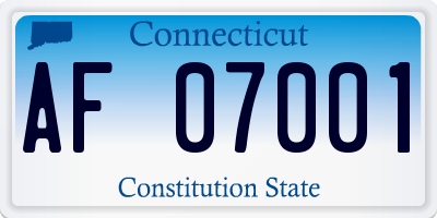 CT license plate AF07001