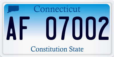 CT license plate AF07002