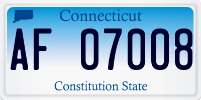 CT license plate AF07008