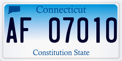 CT license plate AF07010