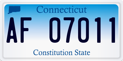 CT license plate AF07011