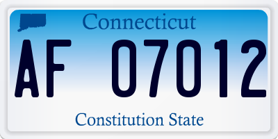 CT license plate AF07012
