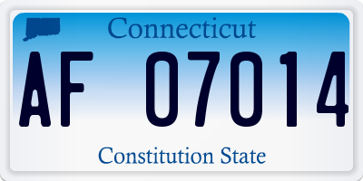 CT license plate AF07014