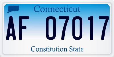 CT license plate AF07017