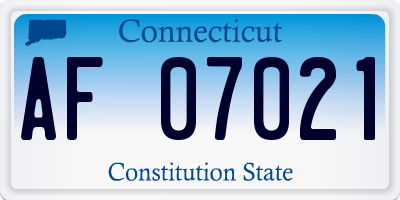 CT license plate AF07021