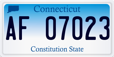 CT license plate AF07023