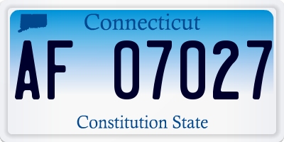 CT license plate AF07027