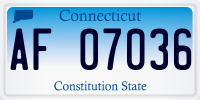 CT license plate AF07036