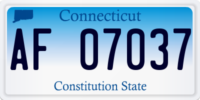 CT license plate AF07037