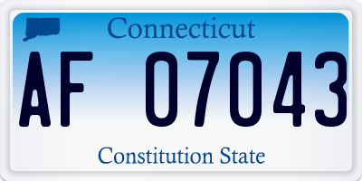 CT license plate AF07043
