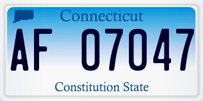 CT license plate AF07047