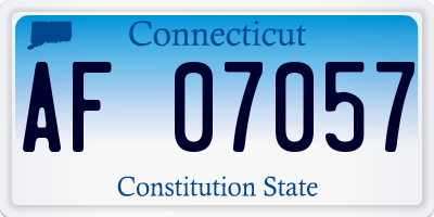 CT license plate AF07057