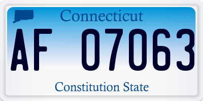 CT license plate AF07063