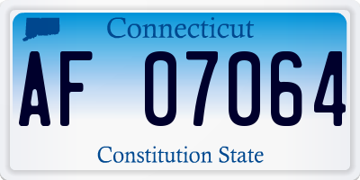 CT license plate AF07064