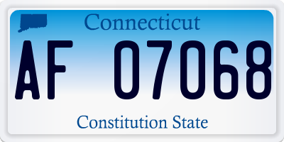 CT license plate AF07068