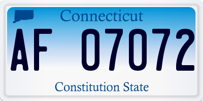 CT license plate AF07072
