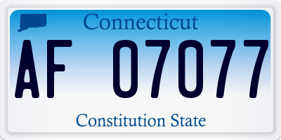 CT license plate AF07077