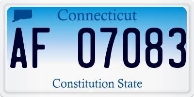 CT license plate AF07083