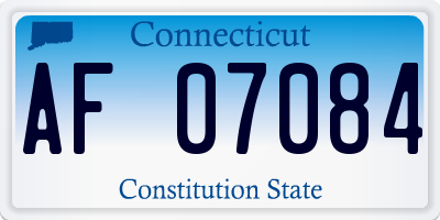 CT license plate AF07084