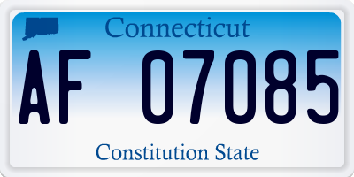 CT license plate AF07085