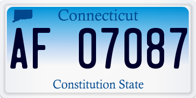 CT license plate AF07087