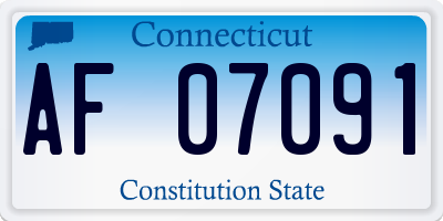 CT license plate AF07091