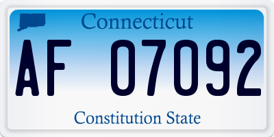 CT license plate AF07092