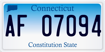 CT license plate AF07094