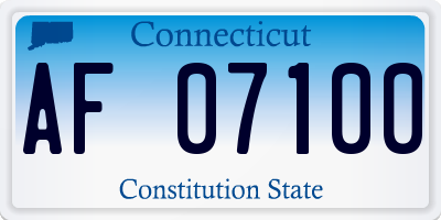 CT license plate AF07100
