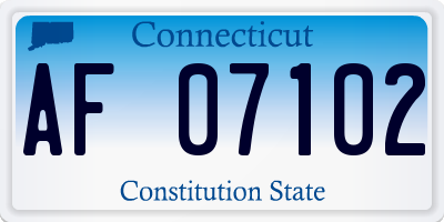 CT license plate AF07102