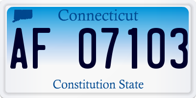 CT license plate AF07103