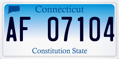 CT license plate AF07104