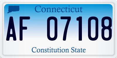 CT license plate AF07108