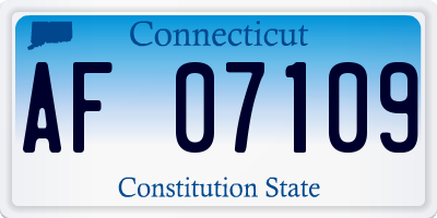 CT license plate AF07109