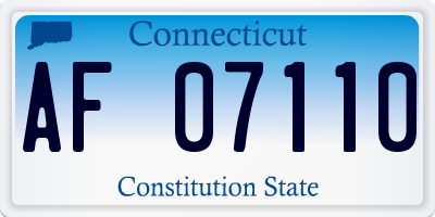 CT license plate AF07110