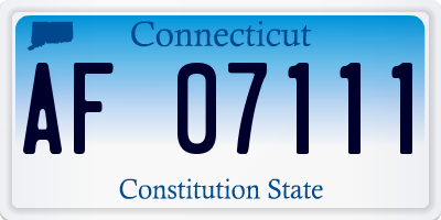 CT license plate AF07111