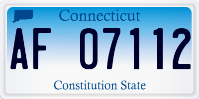 CT license plate AF07112